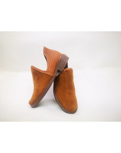 Botines miel de moda planos para mujer