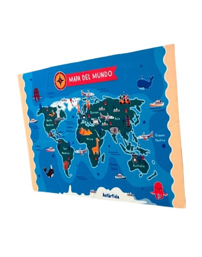 Mapa rompecabezas en goma eva