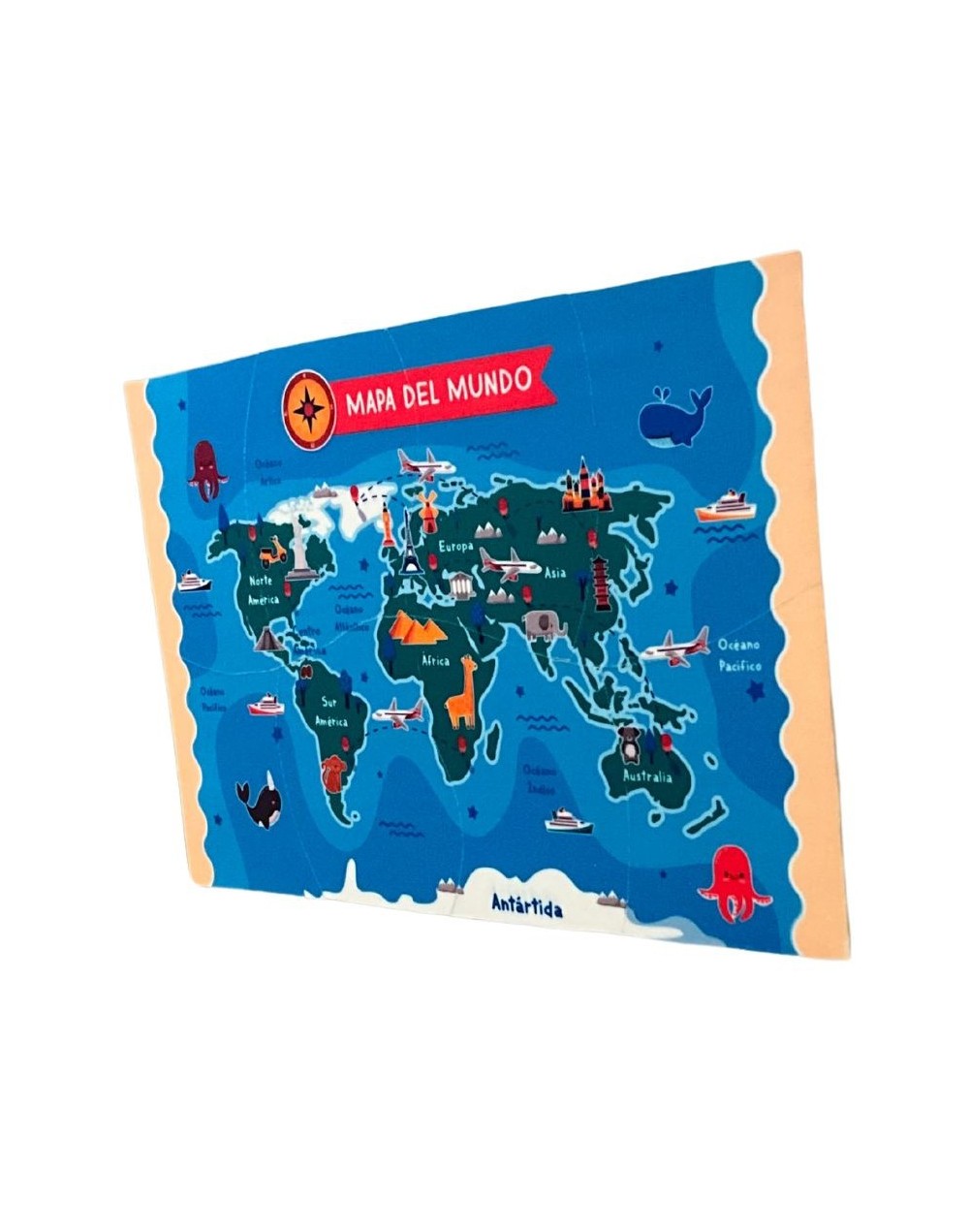 Mapa rompecabezas en goma eva