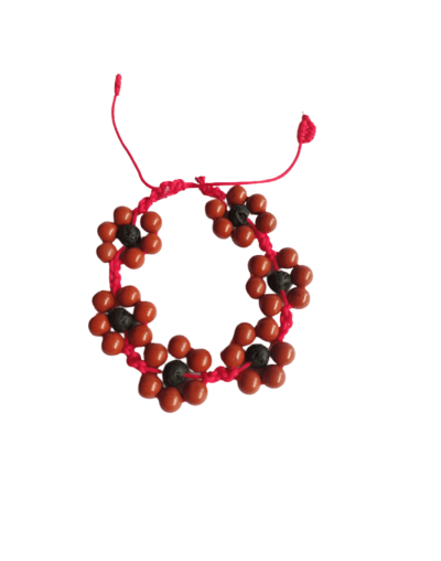 Flores de cuarzo en macramé (pulsera)