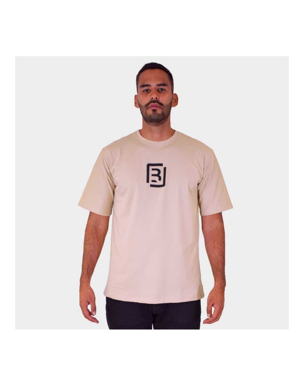 Camiseta oversize beige - monograma en alto relieve