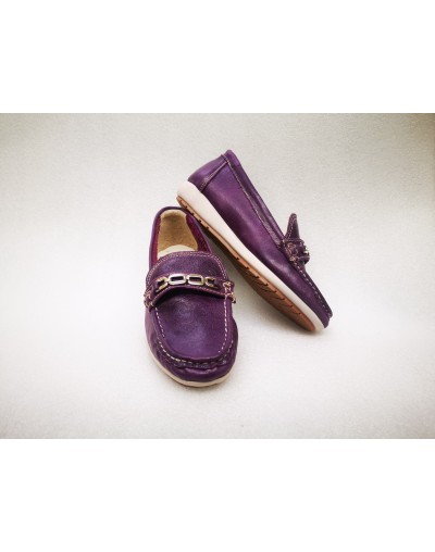 Mocasines en cuero para mujer morados