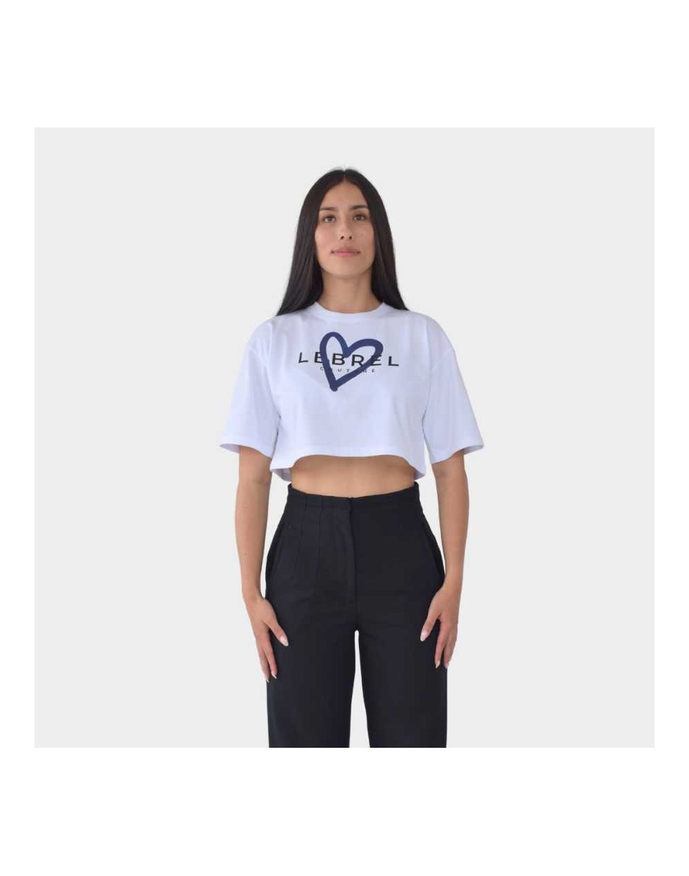 Croptop Oversize Blanco - Corazon Azul LEBREL COUTURE
