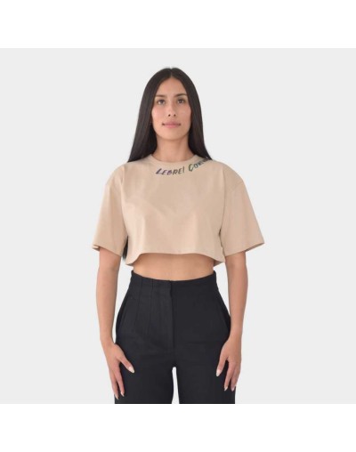 Croptop Oversize Beige - LEBREL COUTURE reflectivo