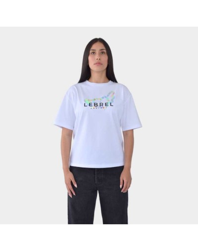 Camiseta Oversize Blanca - Corazon Plateado LEBREL COUTURE