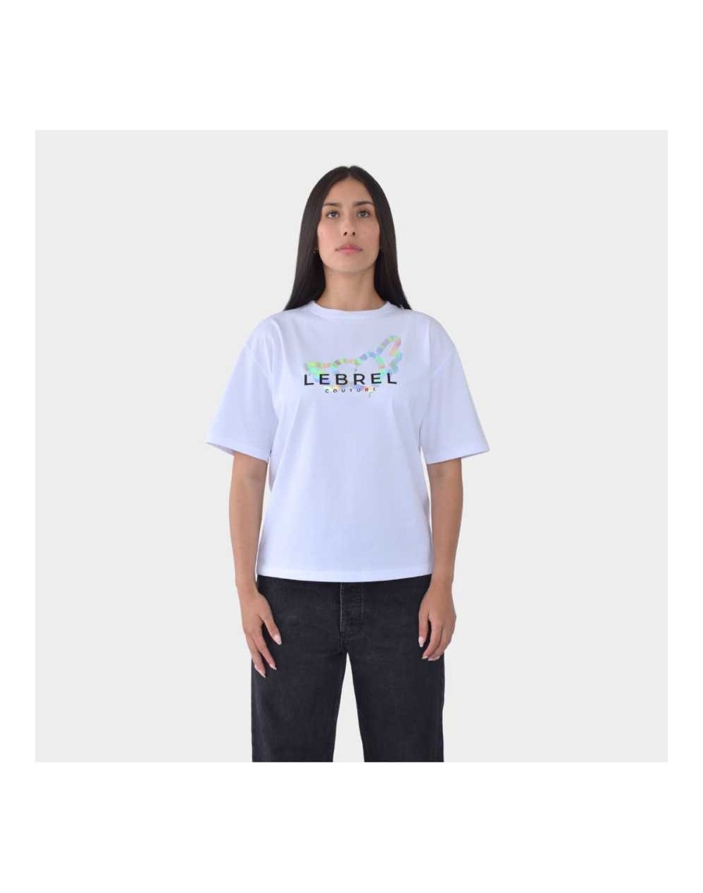 Camiseta Oversize Blanca - Corazon Plateado LEBREL COUTURE