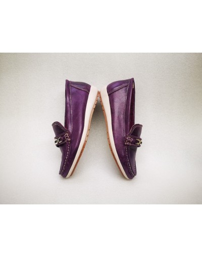 Mocasines en cuero para mujer morados