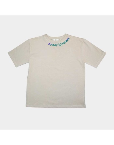 Camiseta Oversize Beige  Lebrel Couture Reflectivo