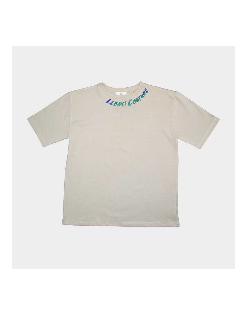 Camiseta Oversize Beige  Lebrel Couture Reflectivo