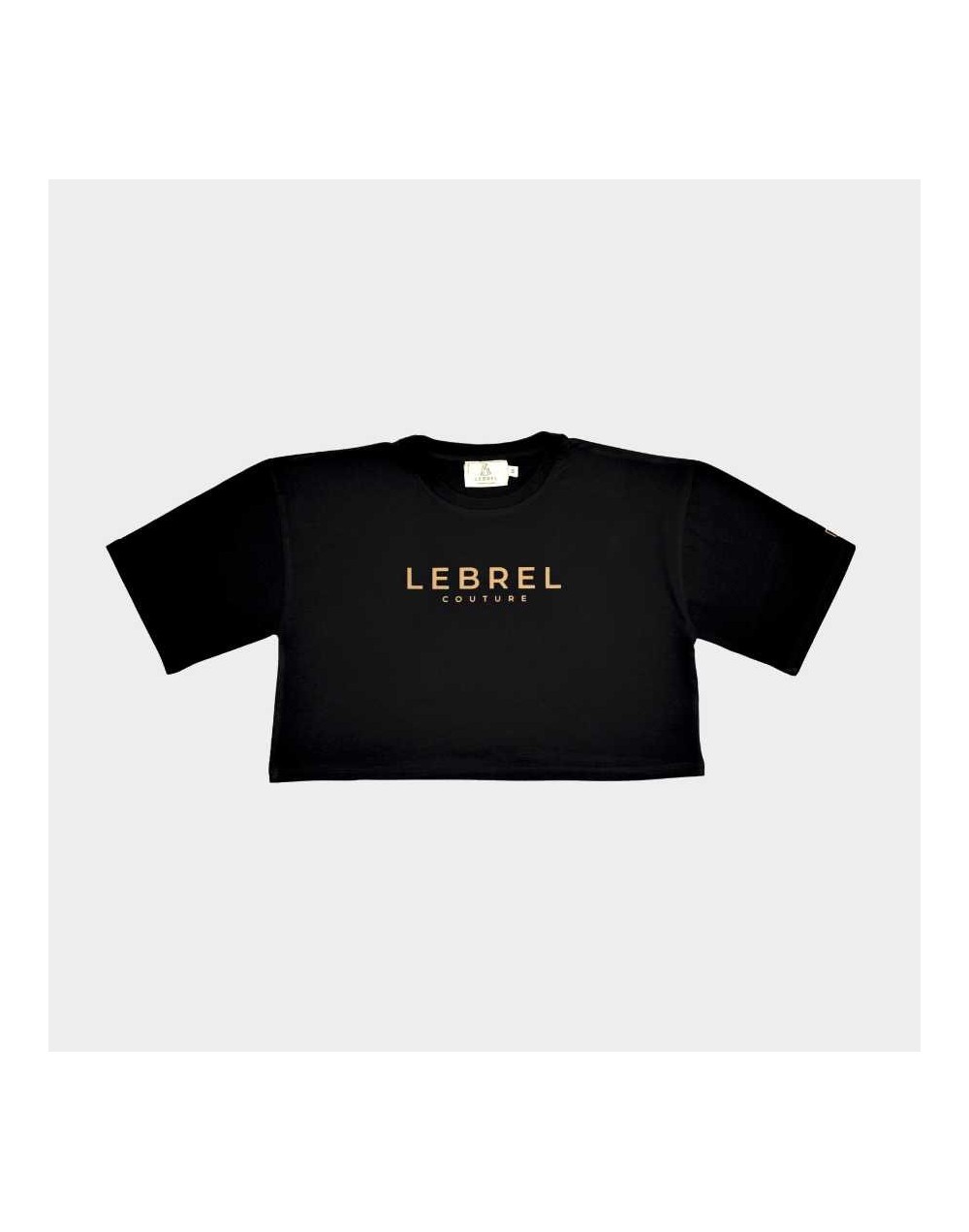 Croptop Oversize negro  Logo Couture Beige