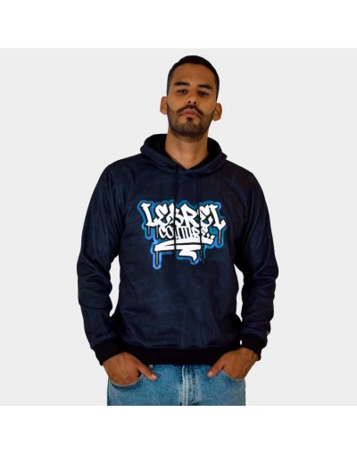 Hoodie  textura azul lebrel