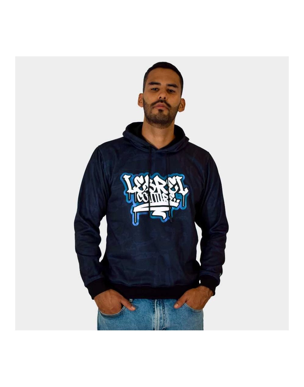 Hoodie  textura azul lebrel