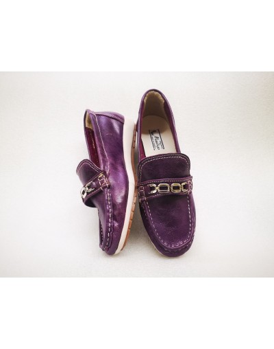 Mocasines en cuero para mujer morados
