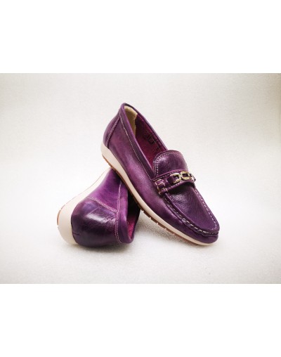 Mocasines en cuero para mujer morados