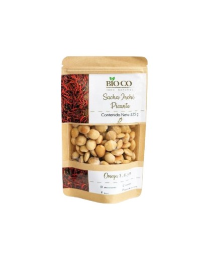 Snacks orgánicos de sacha inchi con picante