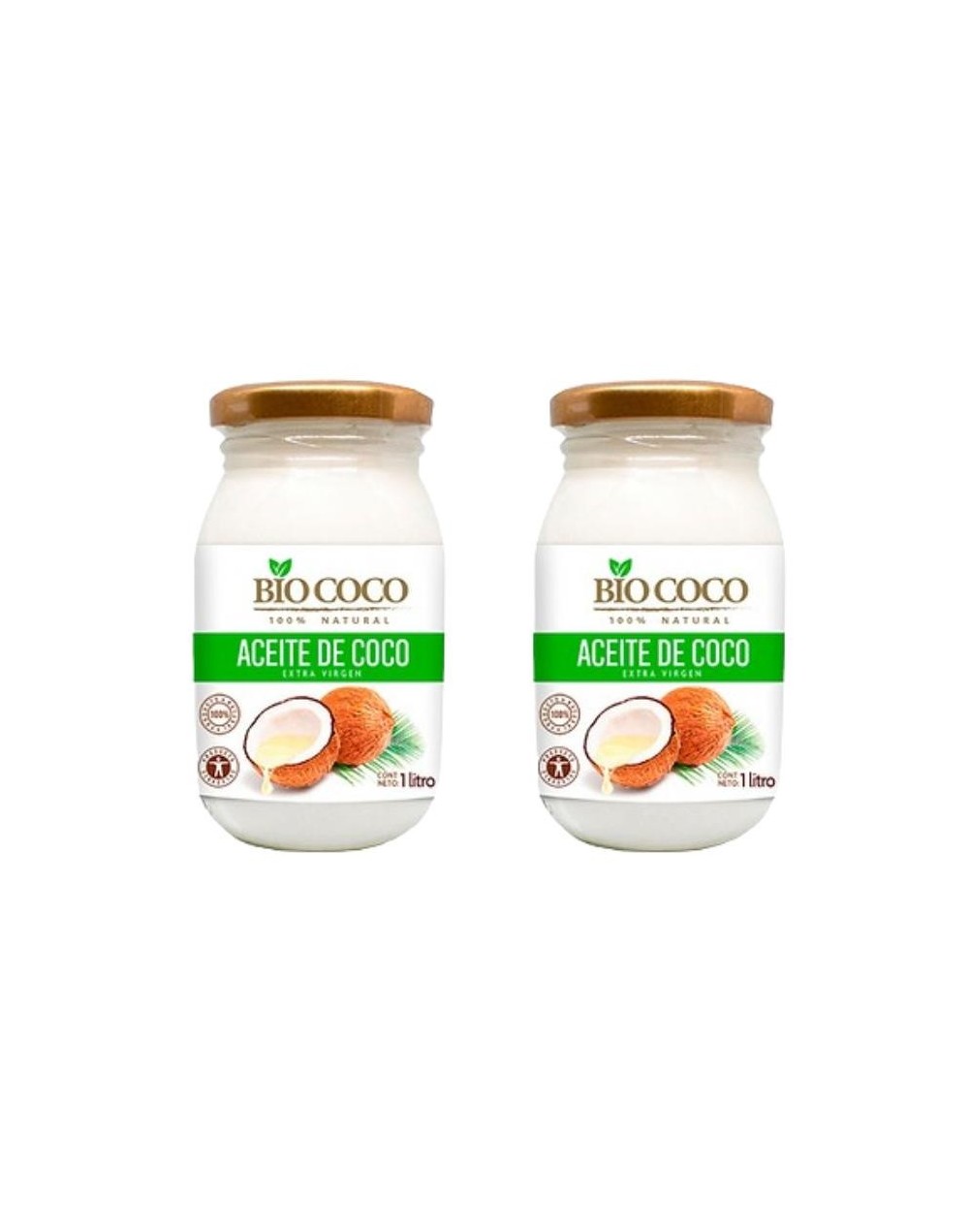 Mega pack 2 litros de aceite de coco en vidrio