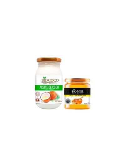 Promo aceite de coco 500 ml + miel de maracuya 250 g