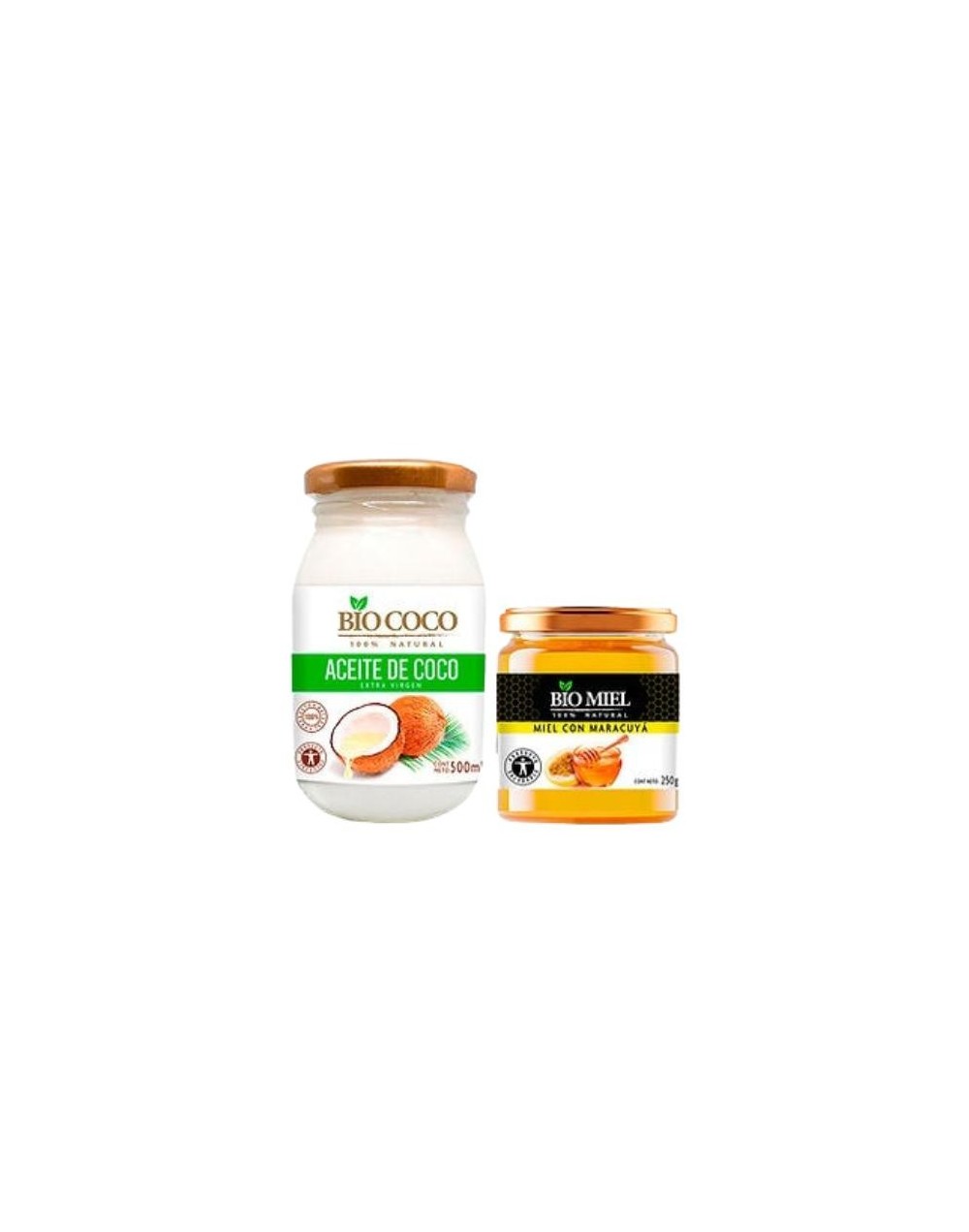 Promo aceite de coco 500 ml + miel de maracuya 250 g