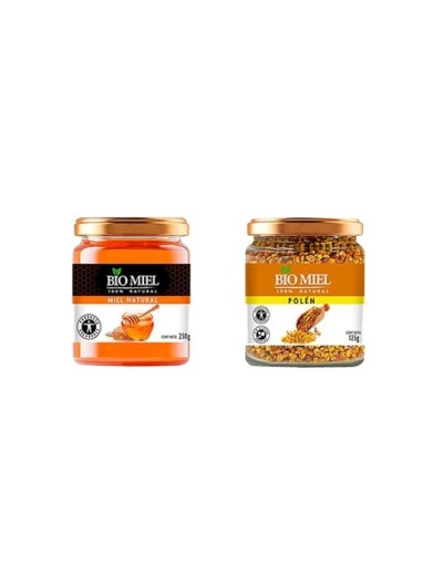 250g miel natural + 125g de polen