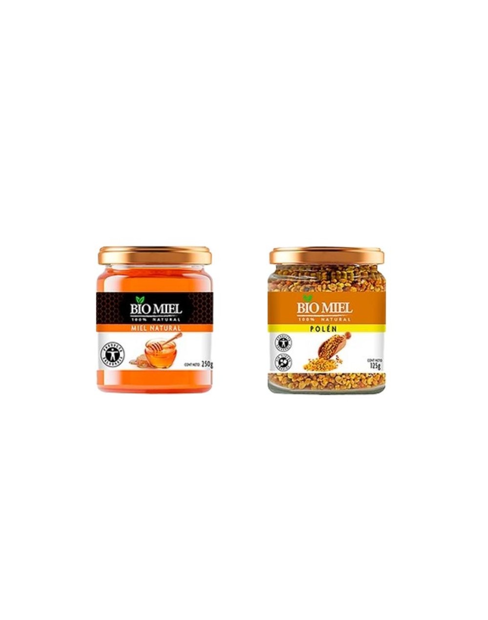 250g miel natural + 125g de polen