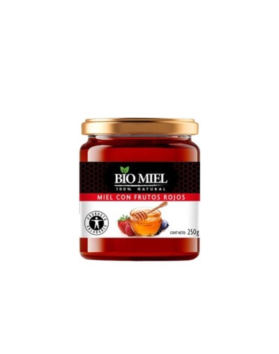 Miel natural con frutos rojos