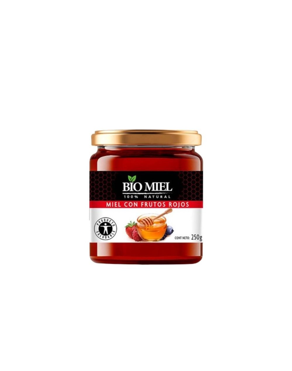 Miel natural con frutos rojos