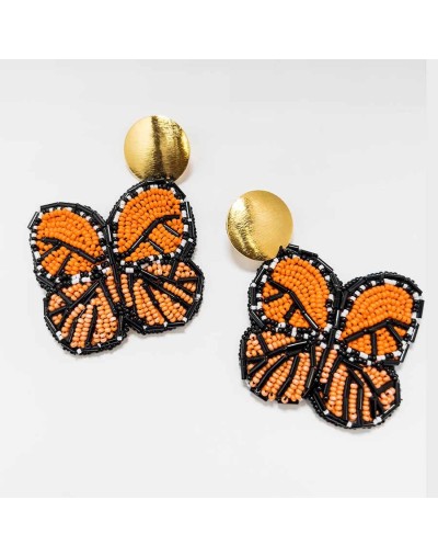 Aretes mariposas tejidos en miyuki