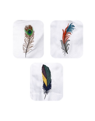 Camisa guayabera lino blanco bordada plumas manga larga