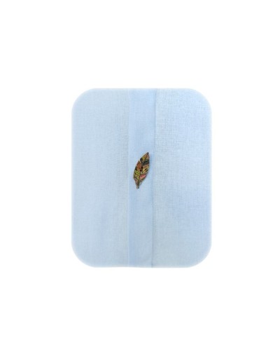 Camisa botonadura escondida azul en 100% lino ocasión manga larga slim hombre