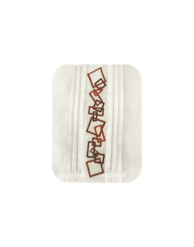 Camisa guayabera lino marfil alforzas bordada manga larga