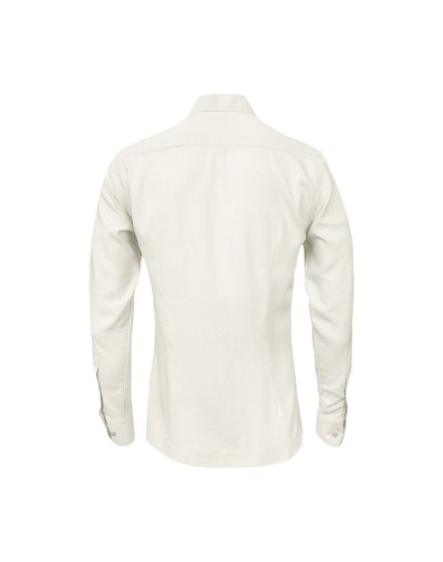 Camisa guayabera lino marfil bordada manga larga hombre