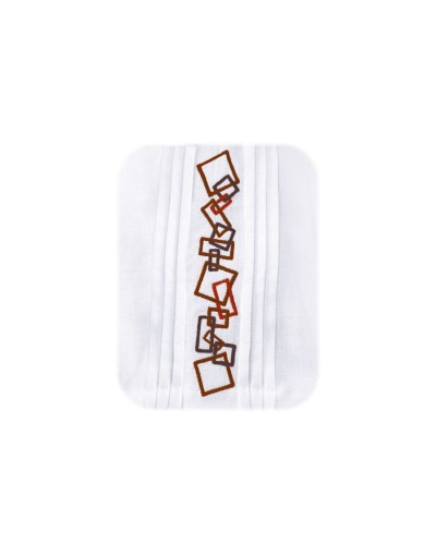 Camisa guayabera lino blanco con alforzas bordada manga larga