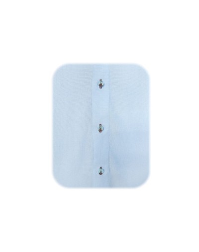 Camisa en lino azul claro con contraste ocasión manga larga Slim hombre