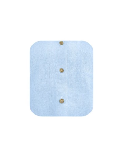 Camisa lino azul claro sin bolsillo manga larga Slim hombre