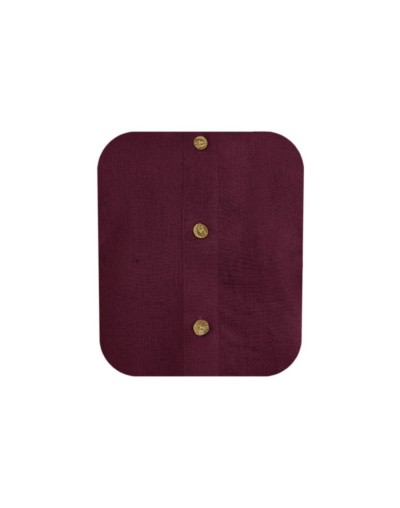 Camisa blusa lino vino tinto celebración manga 3/4 mujer