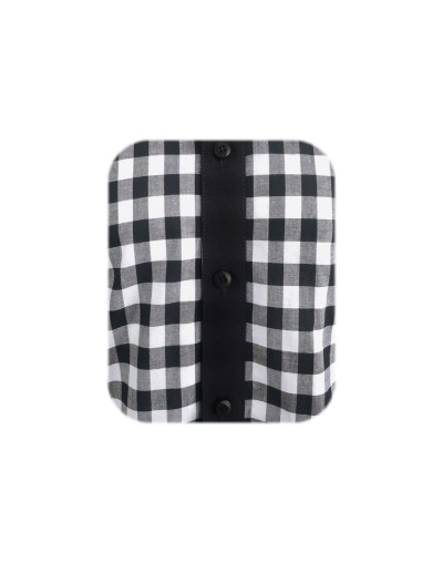 Camisa a cuadros blancos y negros manga larga Slim hombre