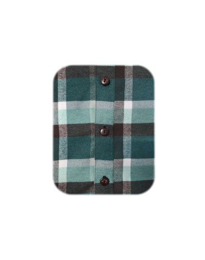 Camisa de cuadros leñadora verde con capota manga larga Slim hombre