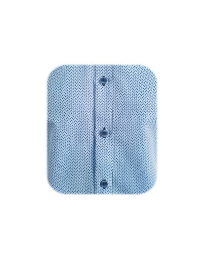 Camisa azul claro con mini prints slim manga larga hombre