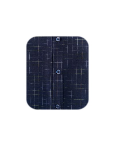 Camisa estampada azul oscuro slim manga larga para hombre