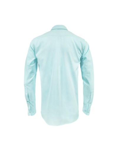 Camisa oxford verde aguamarina slim fit manga larga hombre