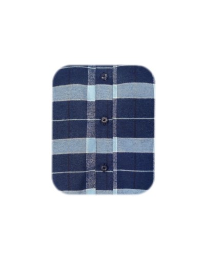 Camisa leñadora azul con capota manga larga slim hombre