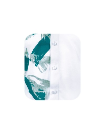 Camisa blanca con estampado manga larga slim fit para hombre