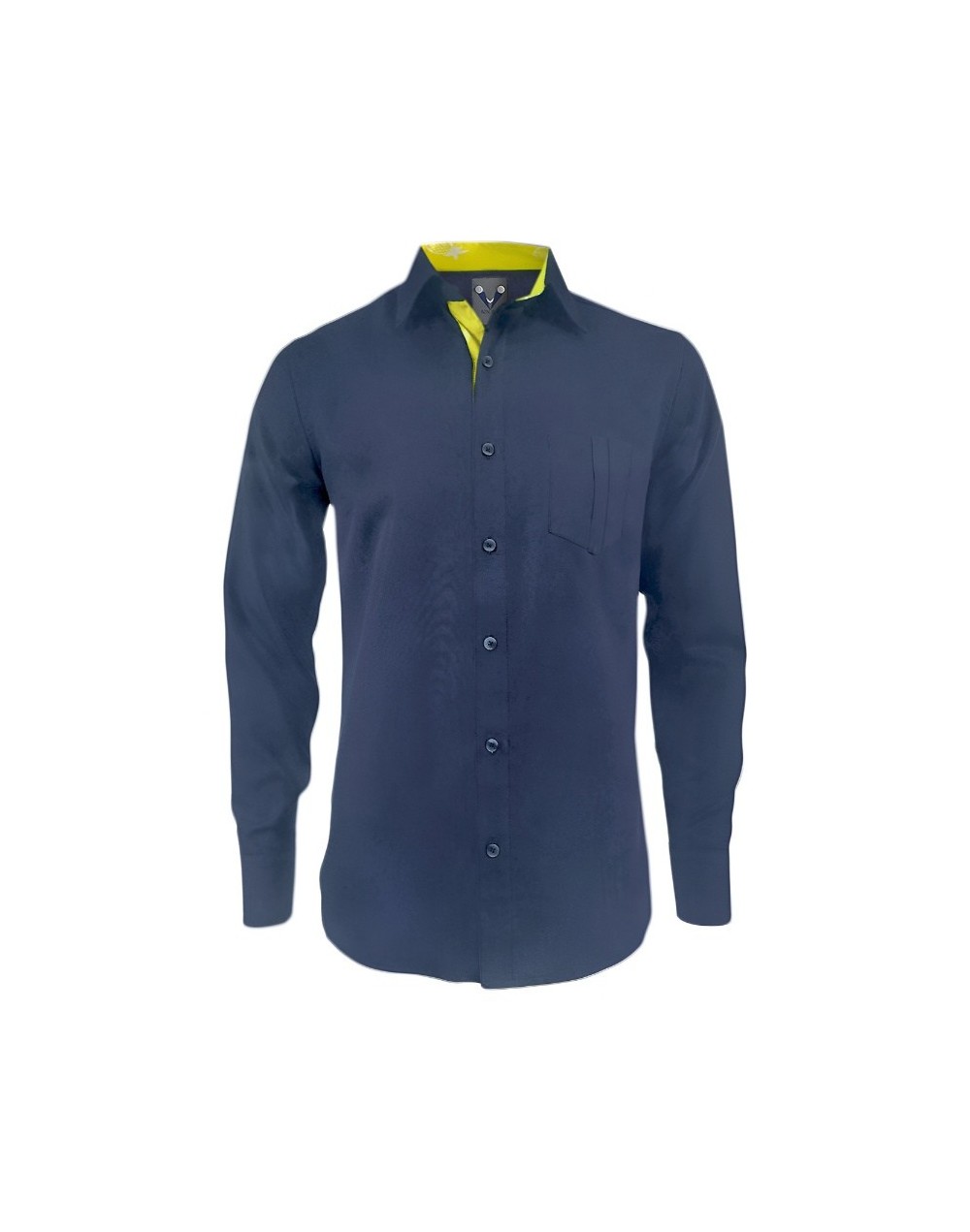 Camisa en denim con contraste slim fit manga larga hombre