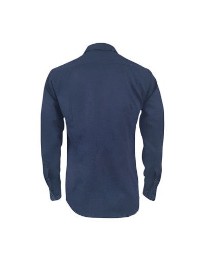 Camisa en denim con contraste slim fit manga larga hombre