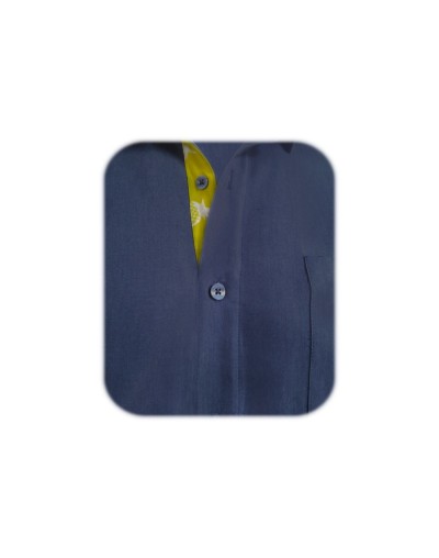 Camisa en denim con contraste slim fit manga larga hombre