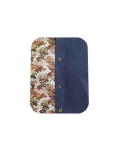 Camisa en denim con cuello neru manga larga Slim para hombre