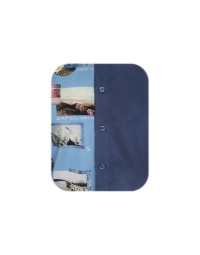 Camisa en denim con estampado manga larga Slim para hombre