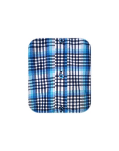 Camisa a cuadros tonos azules manga larga Slim para hombre