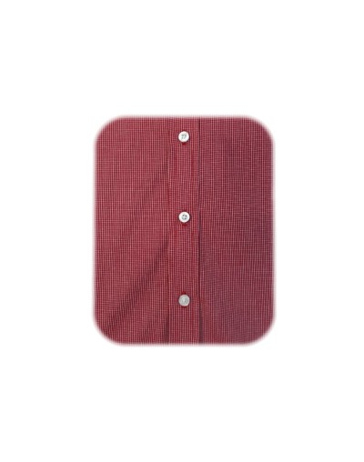 Camisa de cuadros roja con blanco sin bolsillo slim manga larga hombre