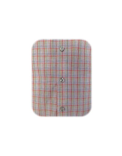 Camisa de cuadros rojos azul y amarillo manga corta Slim hombre